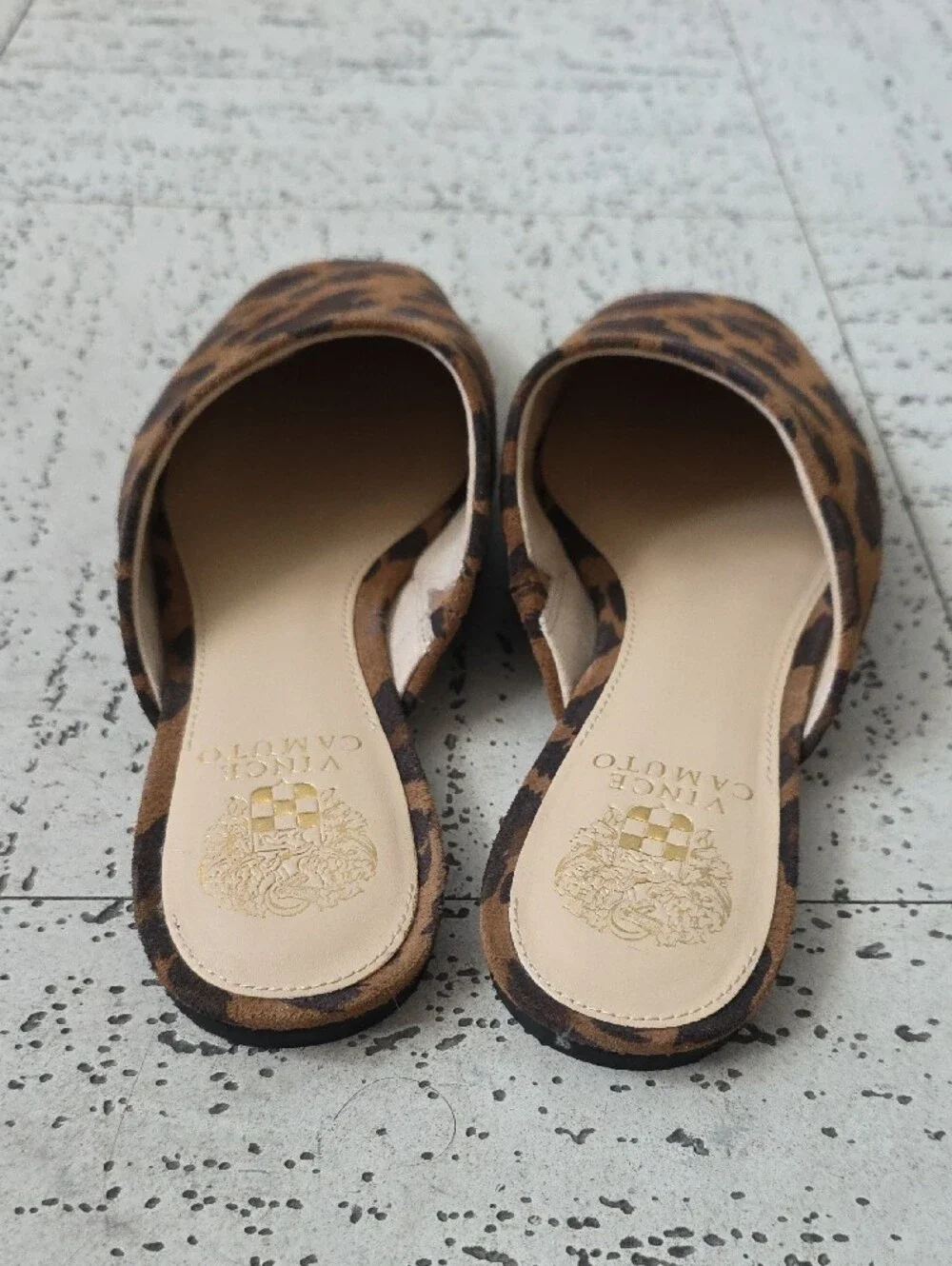 Vince Camuto Leopard-Print Slip-On Mules in Brown and Black - Picture 3 of 8
